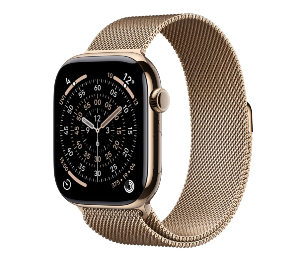 APPLE Apple Watch Series 11 GPS + Cellular 42mm Tytanowa koperta (złota) + bransoleta mediolańska (złota) - 1362427 - zdjęcie